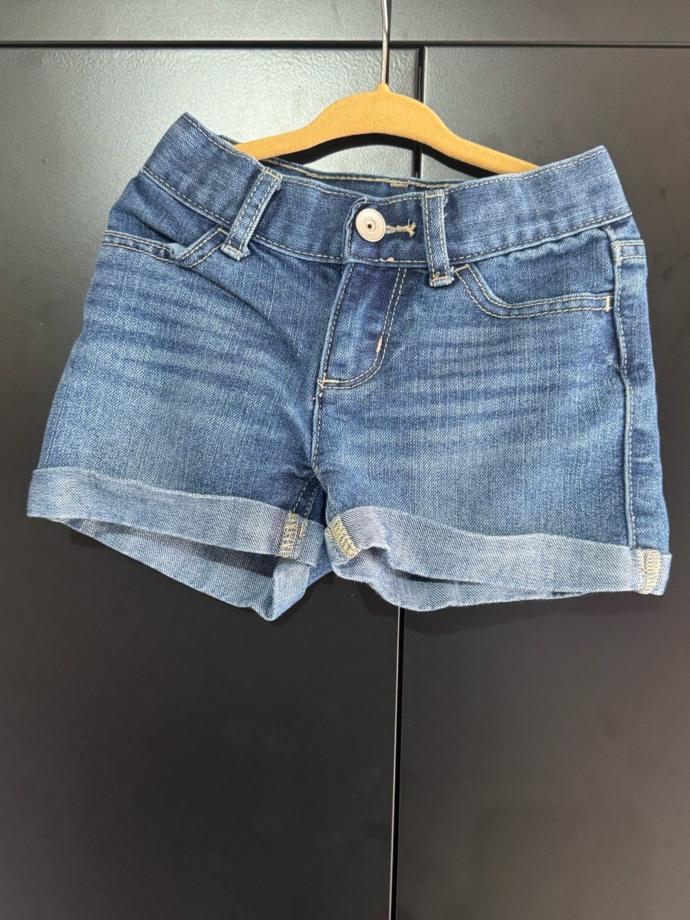 Girls size 6 slim | Place brand | Blue Rolled-Hem Denim Shorts